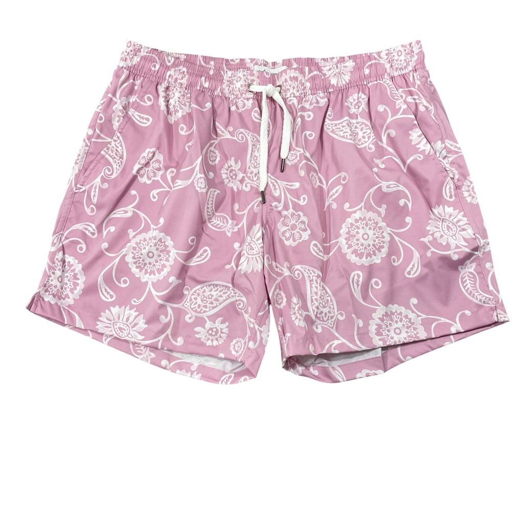 NEW Julia Amory Men's North End Swim Trunks Size Medium Paisley Pink Purple